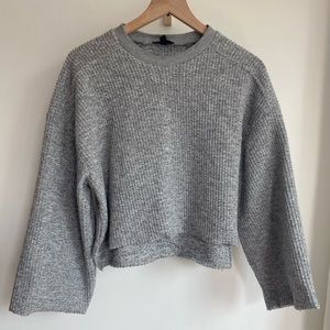 TOPSHOP • Wide Sleeve Drop Shoulder Sweater • Heather Gray, Size 4